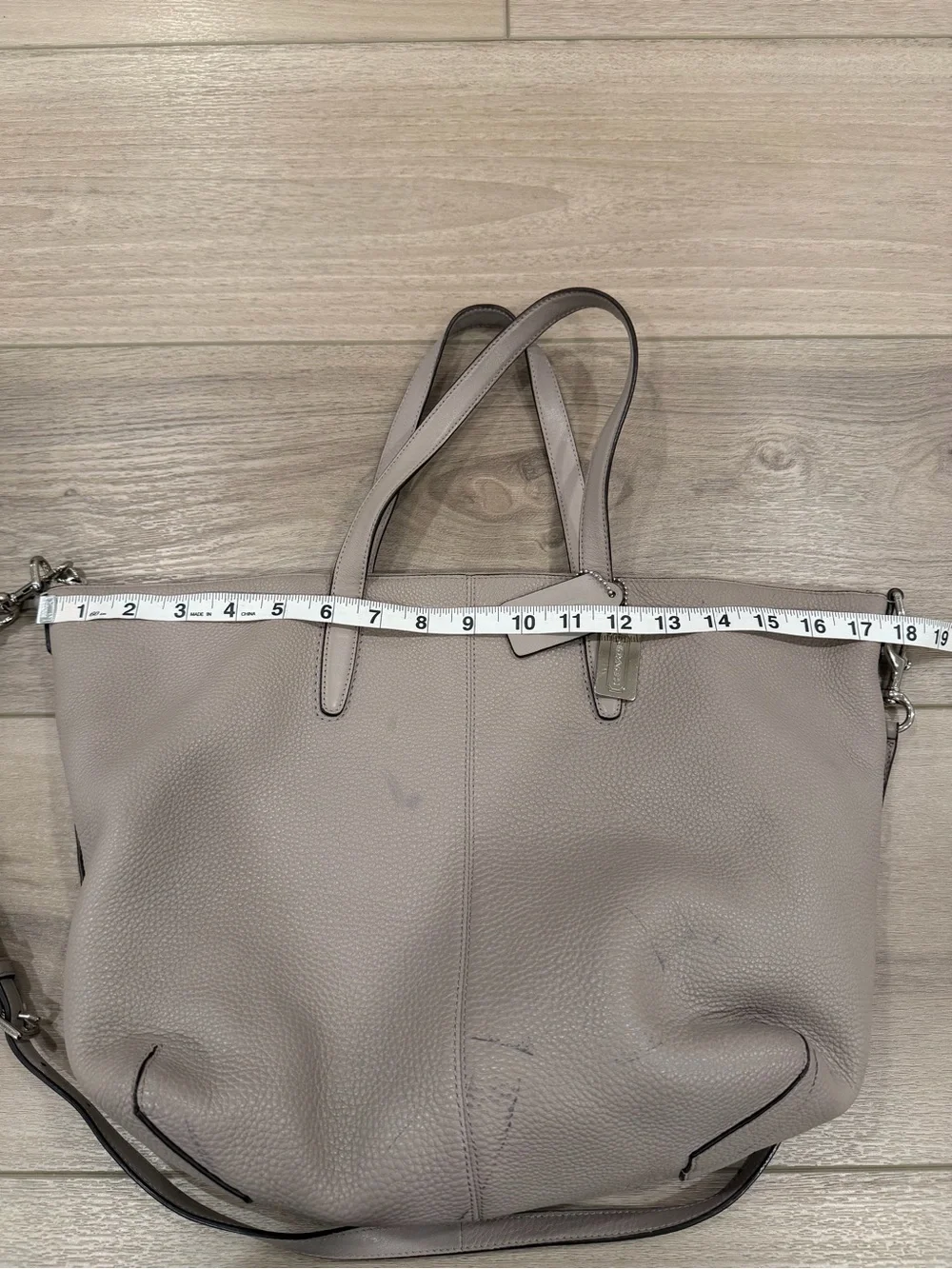 COACH Bleeker Cooper Pebbled Leather Satchel Tote